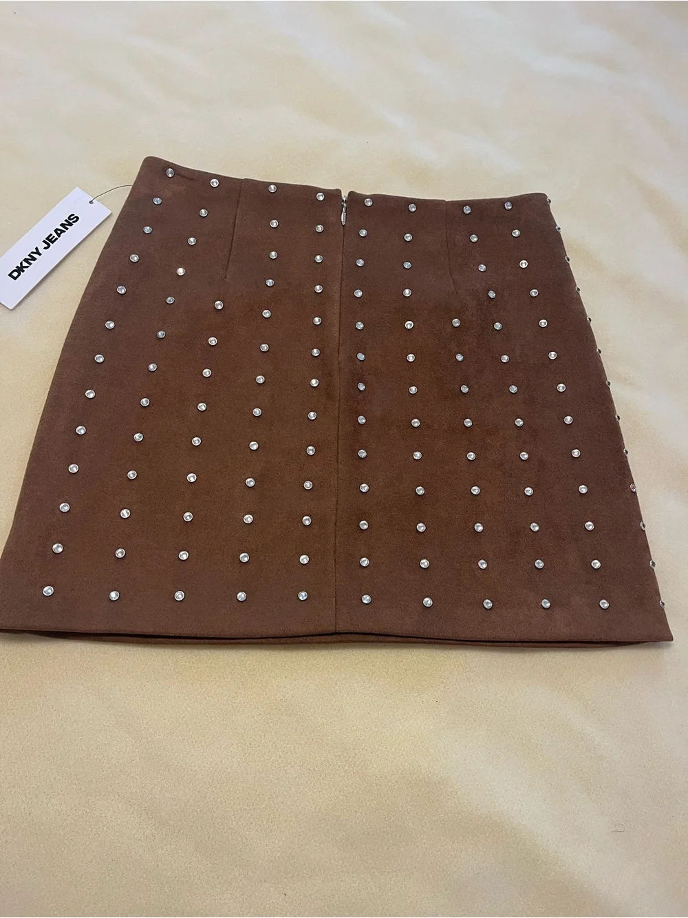 DKNY Jeans Brown Embellished Mini Skirt